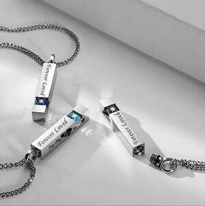 Forever Loved Bar Necklace 
This Listing Stone is:
White/Clear Crystal (April)